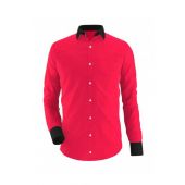 Red With Black Contrast Semi Formal Shirt Code Mad